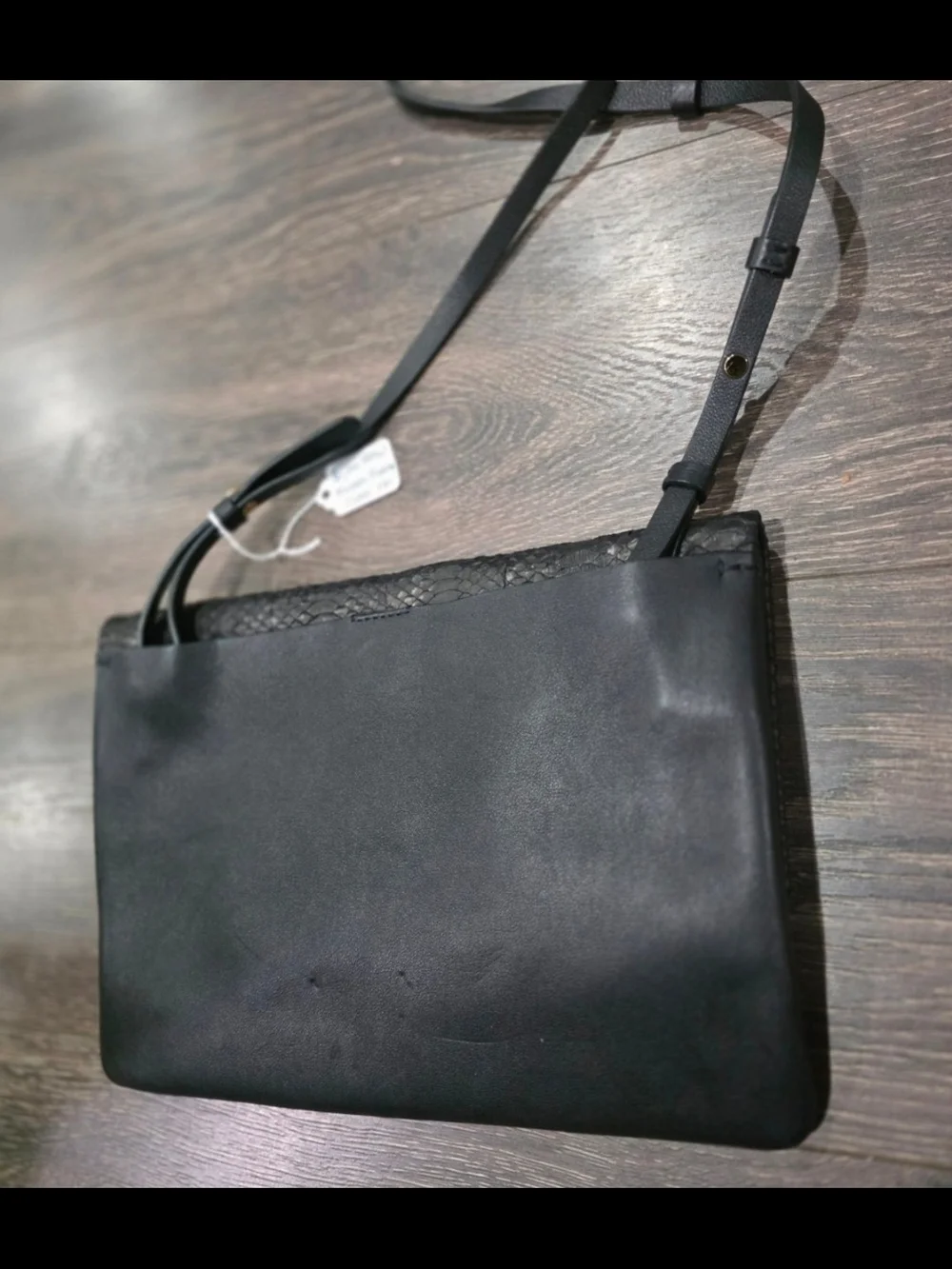 Rare Michael Kors Runway Miranda Black Leather & Python Snakeskin Clutch
